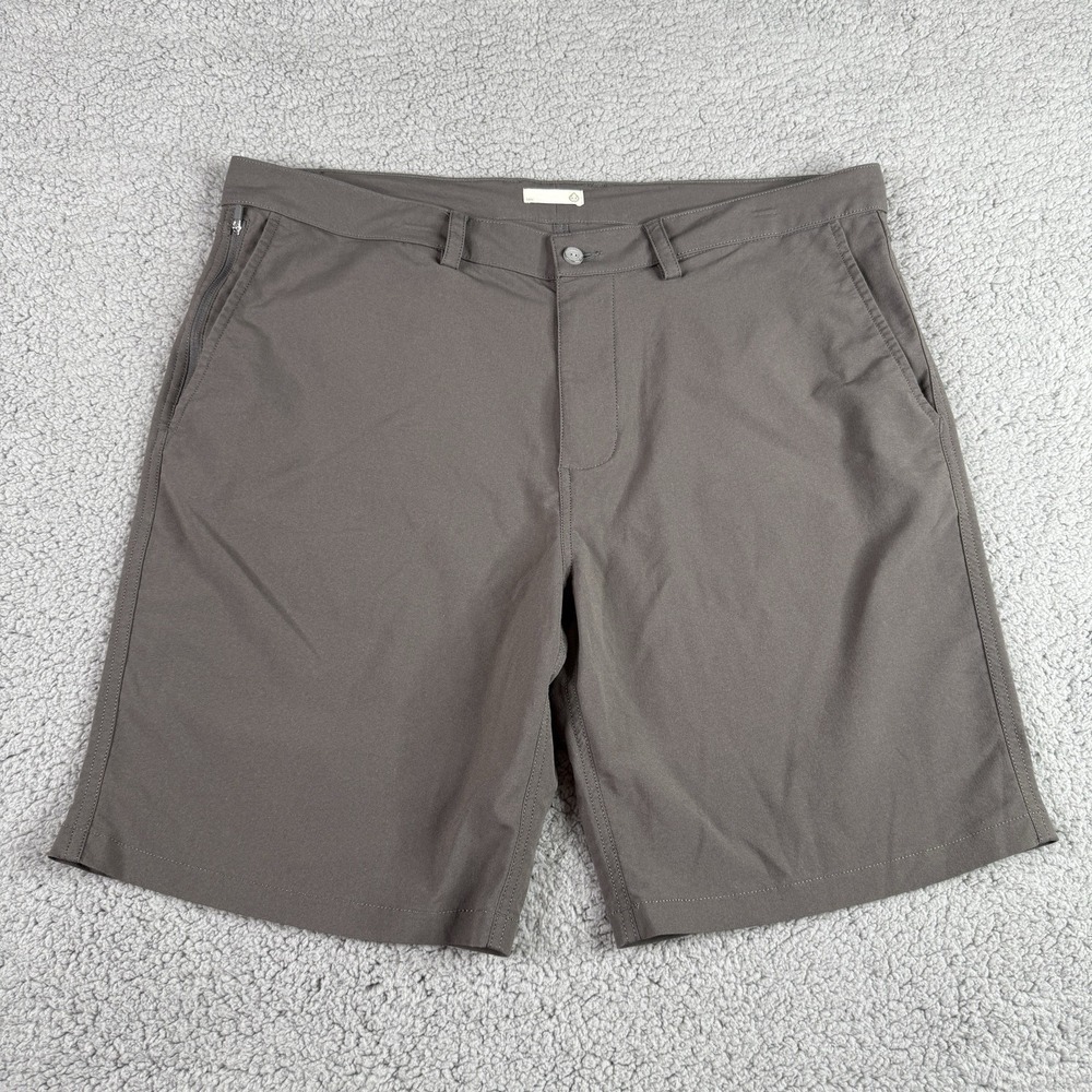 Tasc Performance Shorts Mens 38 Gray Bamboo 9" Tailored Fit Golf Casual Travel